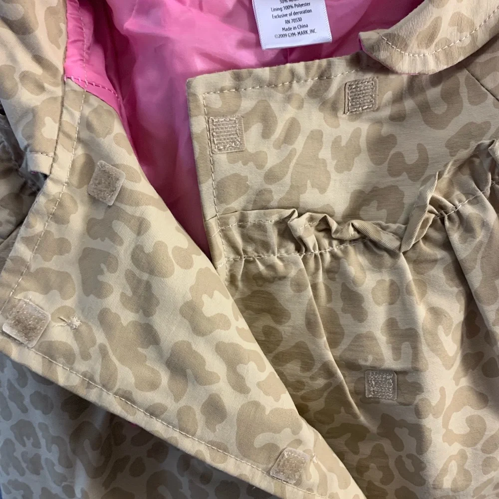Gymboree Jacket Raincoat Windbreaker Leopard Animal Print Lined Swing
